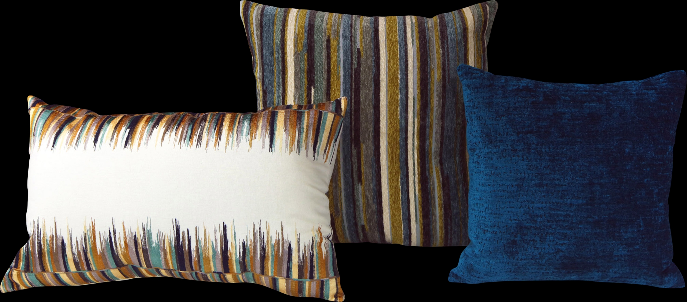 Saubom Blue 3 Pc Throw Pillow Set - Thumbnail - Image 1