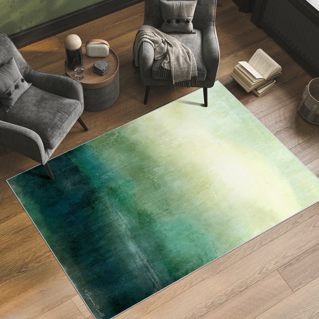 Saulieu Green 5' x 7'7 Rug - Thumbnail - Image 2
