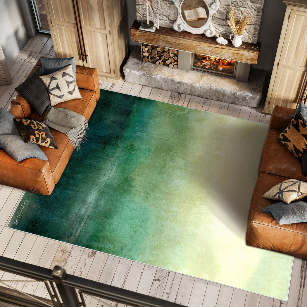 Saulieu Green 7'7 x 10'5 Rug - Thumbnail - Image 2