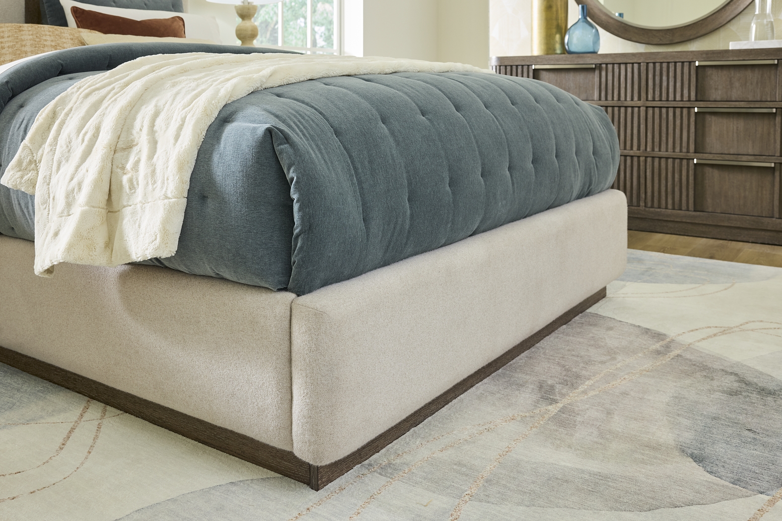 Sausalito Brown 7 Pc King Upholstered Bedroom - Thumbnail - Image 4