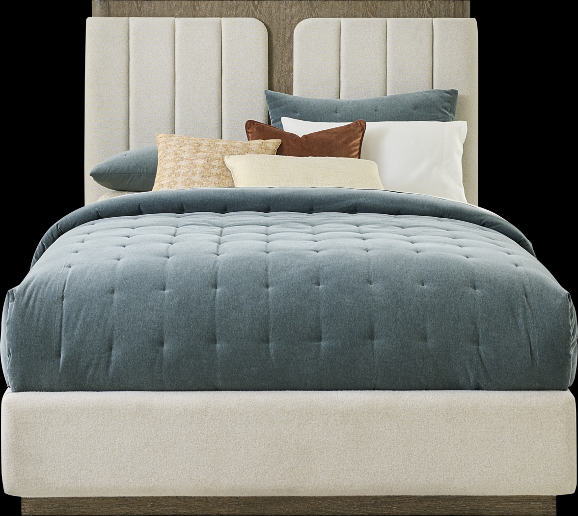 Sausalito Brown 7 Pc King Upholstered Bedroom - Thumbnail - Image 2