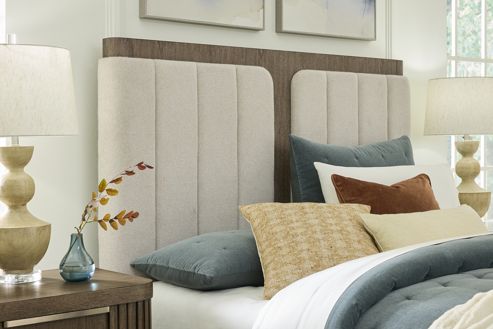 Sausalito Brown 7 Pc Queen Upholstered Bedroom - Thumbnail - Image 3