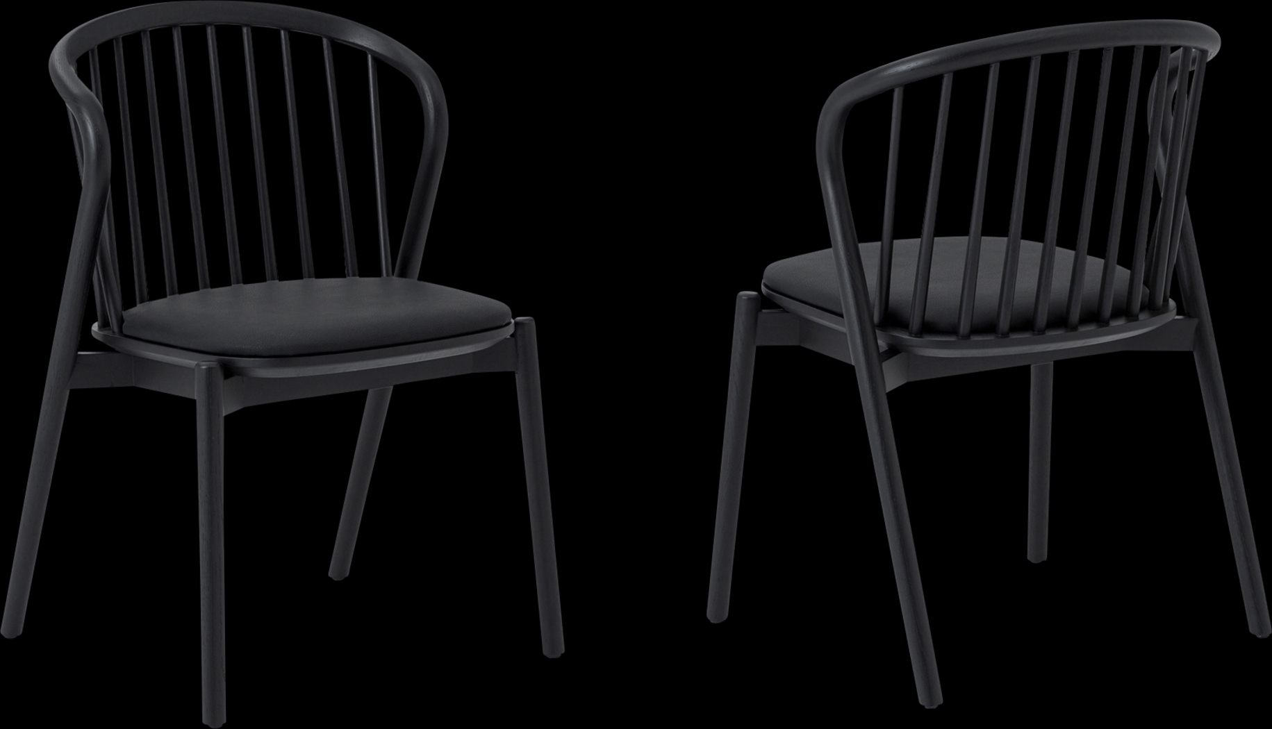 Savafait Black Side Chair, Set of 2 - Thumbnail - Image 1