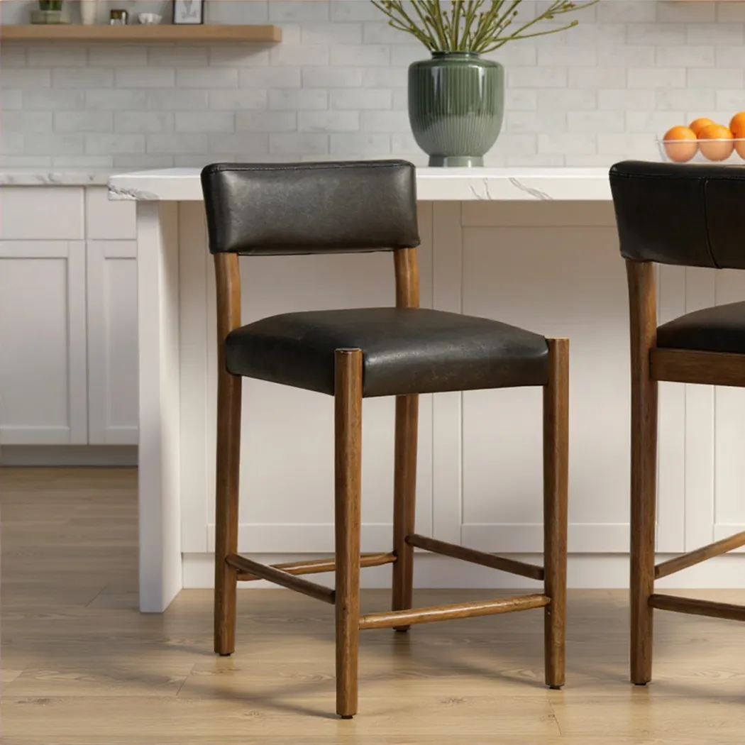 Savaher Black Counter Height Stool, Set of 2 - Thumbnail - Image 2