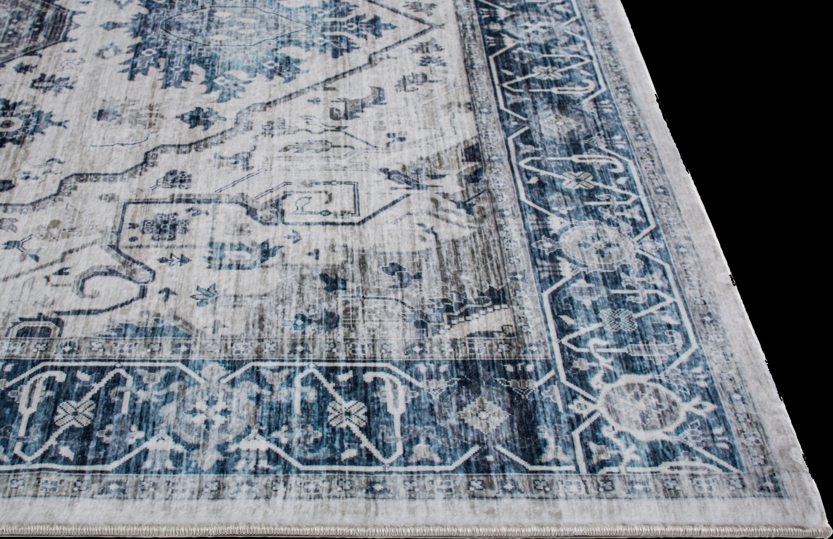 Savanora Ivory/Blue 6' x 9' Rug - Thumbnail - Image 5