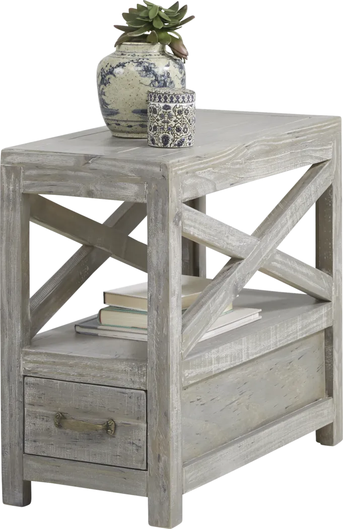 Savenay Gray Chairside Table - Thumbnail - Image 2