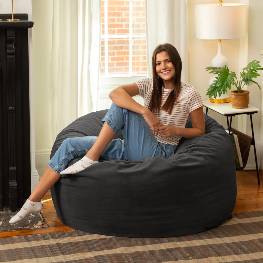 Savenu I Black Large Bean Bag Chair - Thumbnail - Image 5