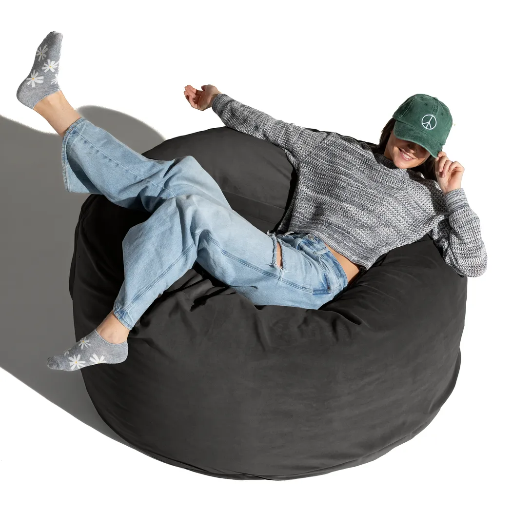 Savenu I Black Large Bean Bag Chair - Thumbnail - Image 8