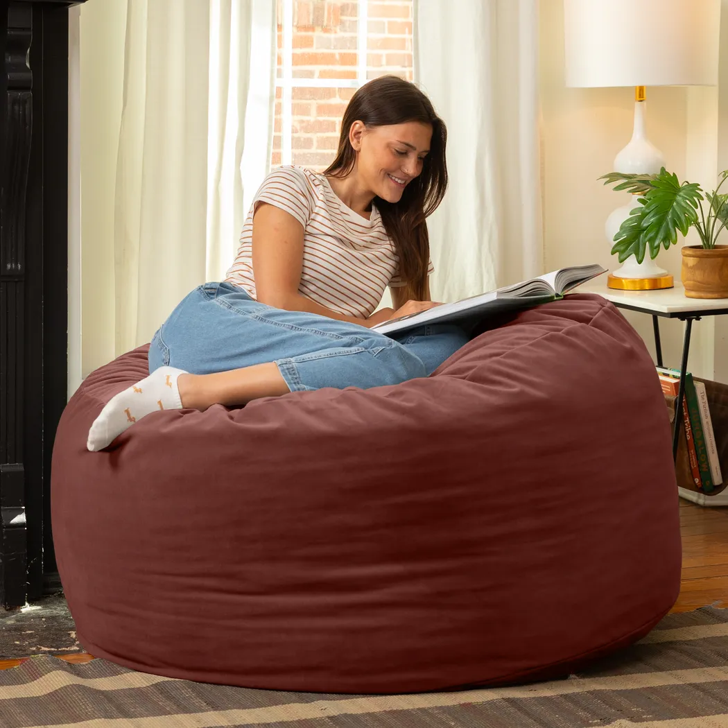 Savenu I Mauve Large Bean Bag Chair - Thumbnail - Image 3