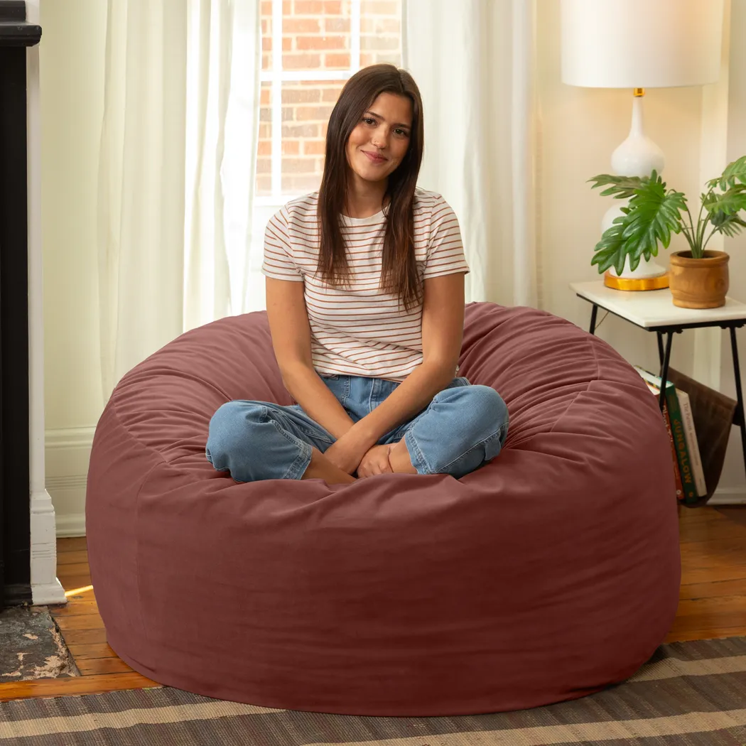 Savenu I Mauve Large Bean Bag Chair - Thumbnail - Image 6