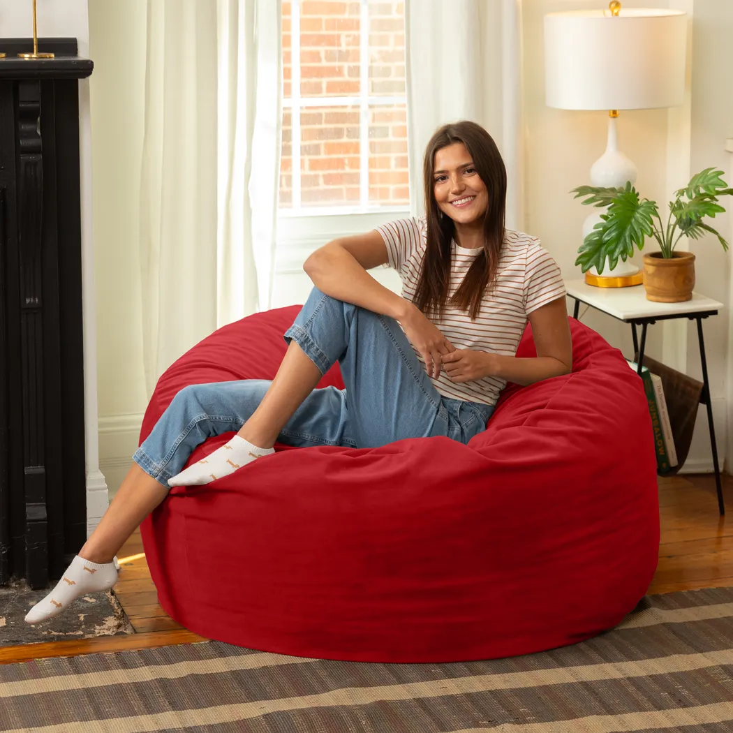 Savenu I Red Large Bean Bag Chair - Thumbnail - Image 5