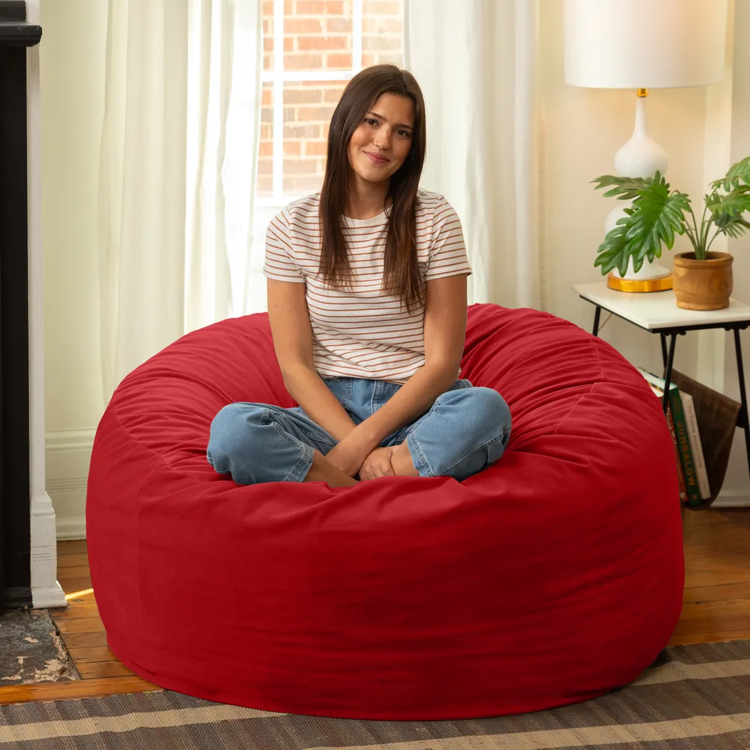 Savenu I Red Large Bean Bag Chair - Thumbnail - Image 6