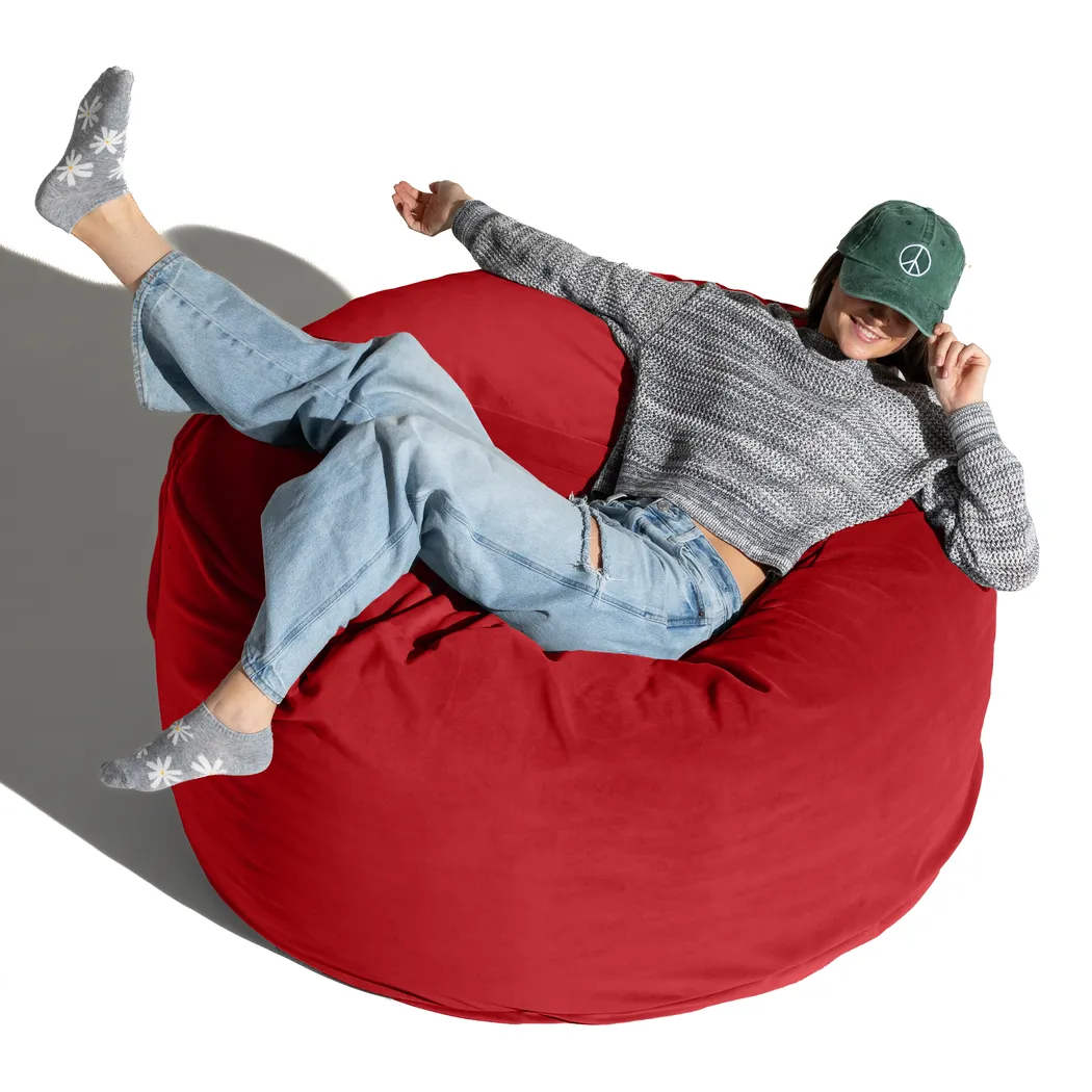 Savenu I Red Large Bean Bag Chair - Thumbnail - Image 8