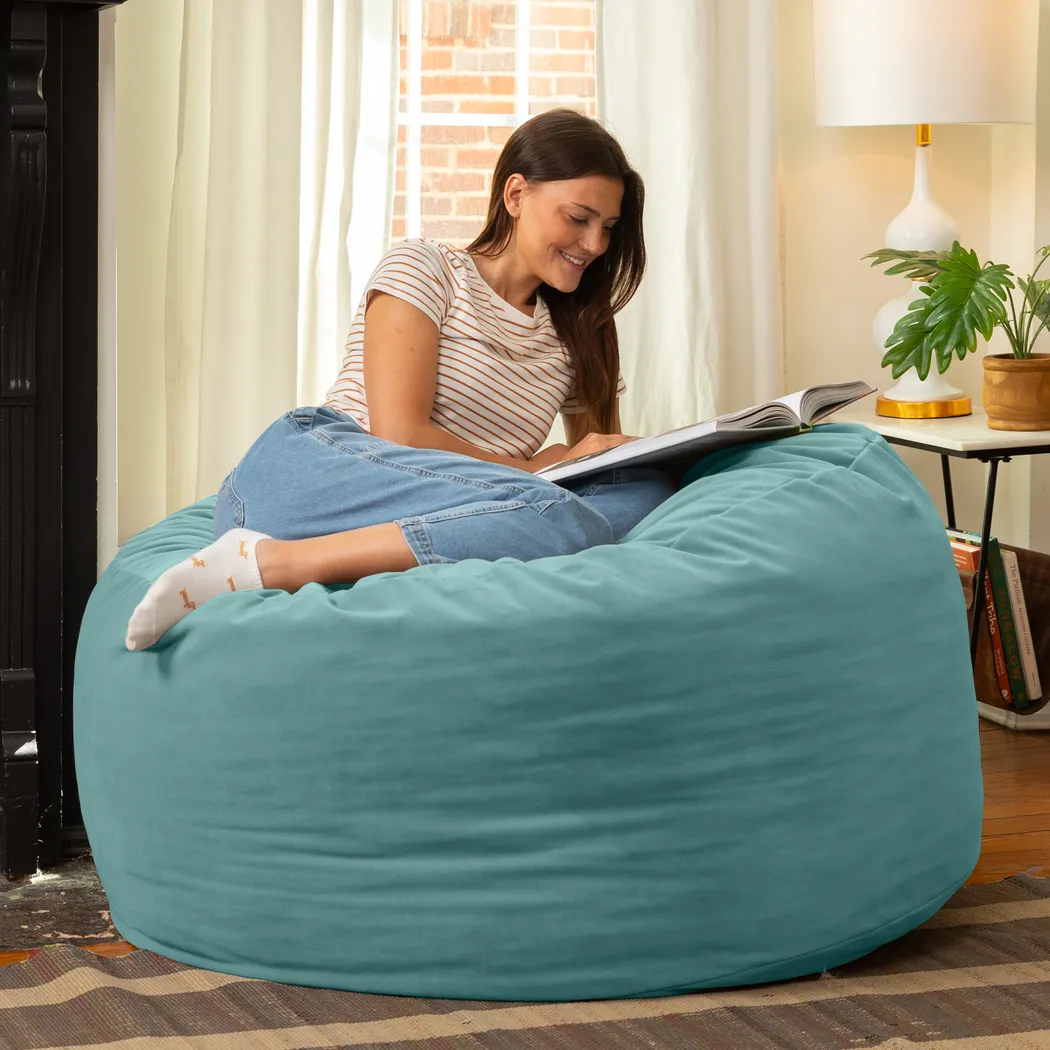 Savenu I Turquoise Large Bean Bag Chair - Thumbnail - Image 3