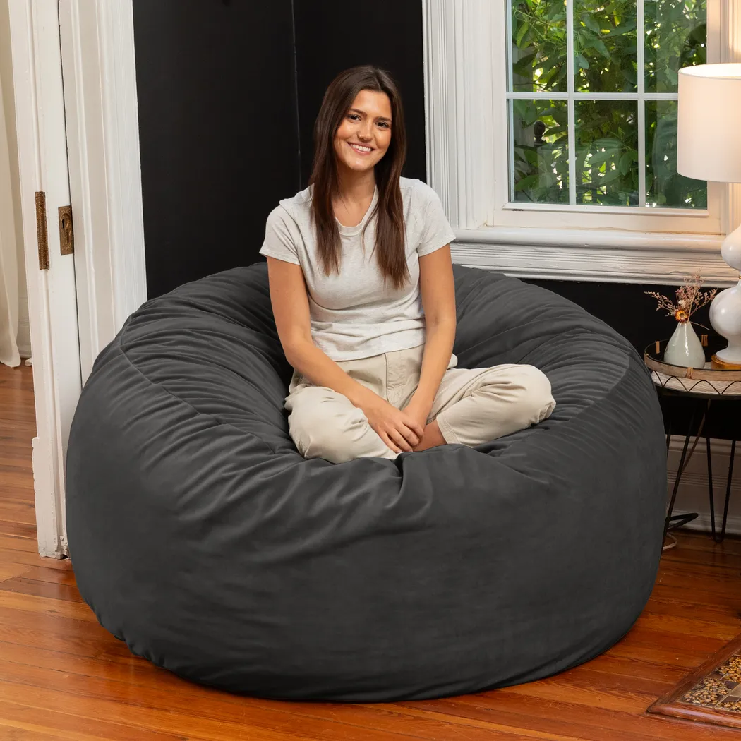 Savenu II Black Large Bean Bag Chair - Thumbnail - Image 3