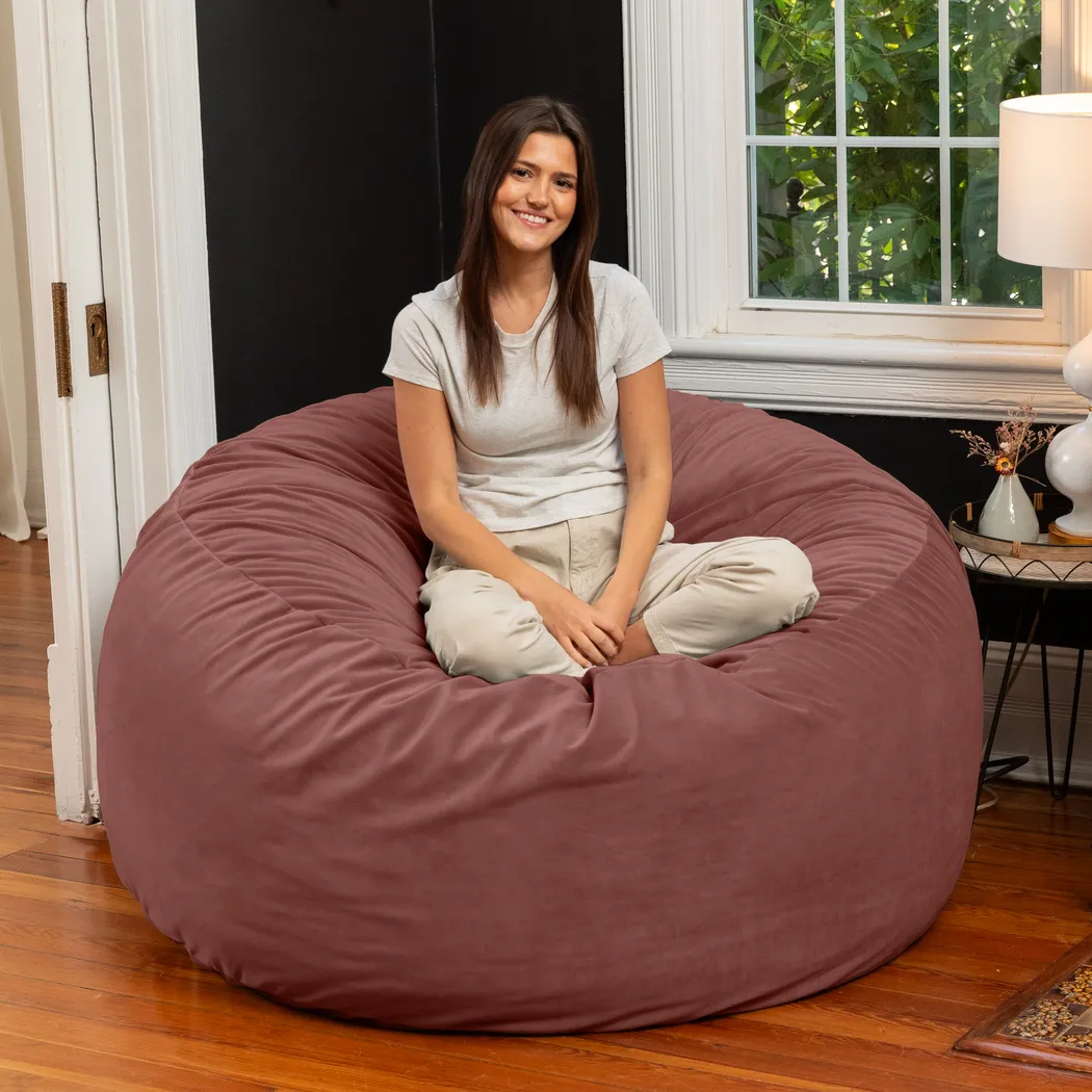 Savenu II Mauve Large Bean Bag Chair - Thumbnail - Image 4
