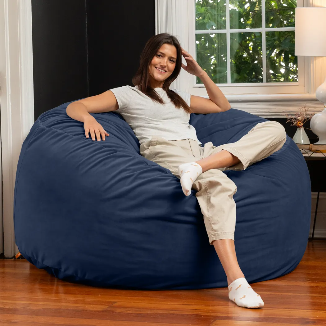Savenu II Navy Large Bean Bag Chair - Thumbnail - Image 3