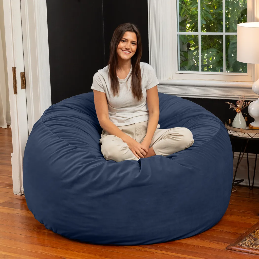 Savenu II Navy Large Bean Bag Chair - Thumbnail - Image 4