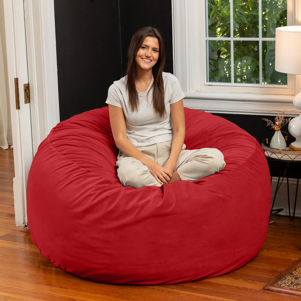 Savenu II Red Large Bean Bag Chair - Thumbnail - Image 4