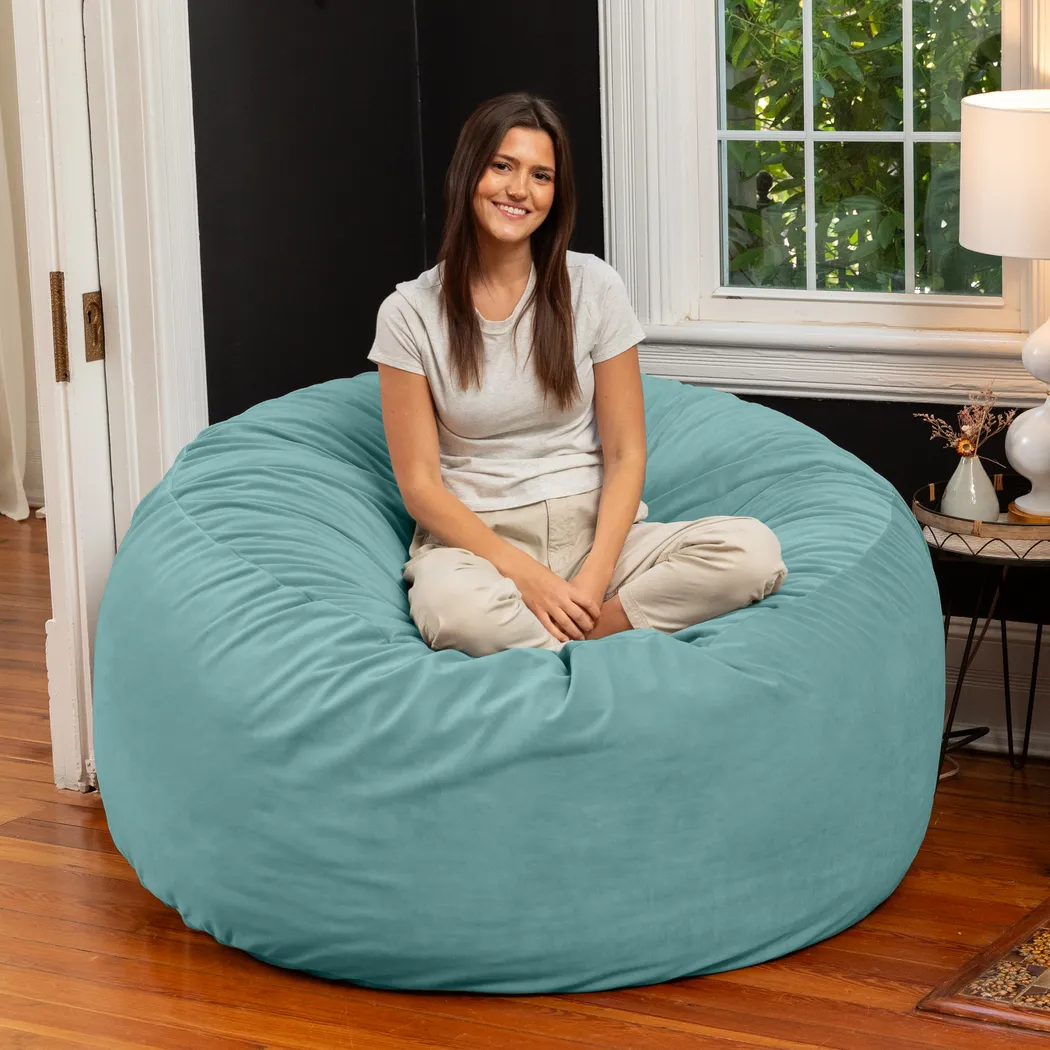Savenu II Turquoise Large Bean Bag Chair - Thumbnail - Image 4