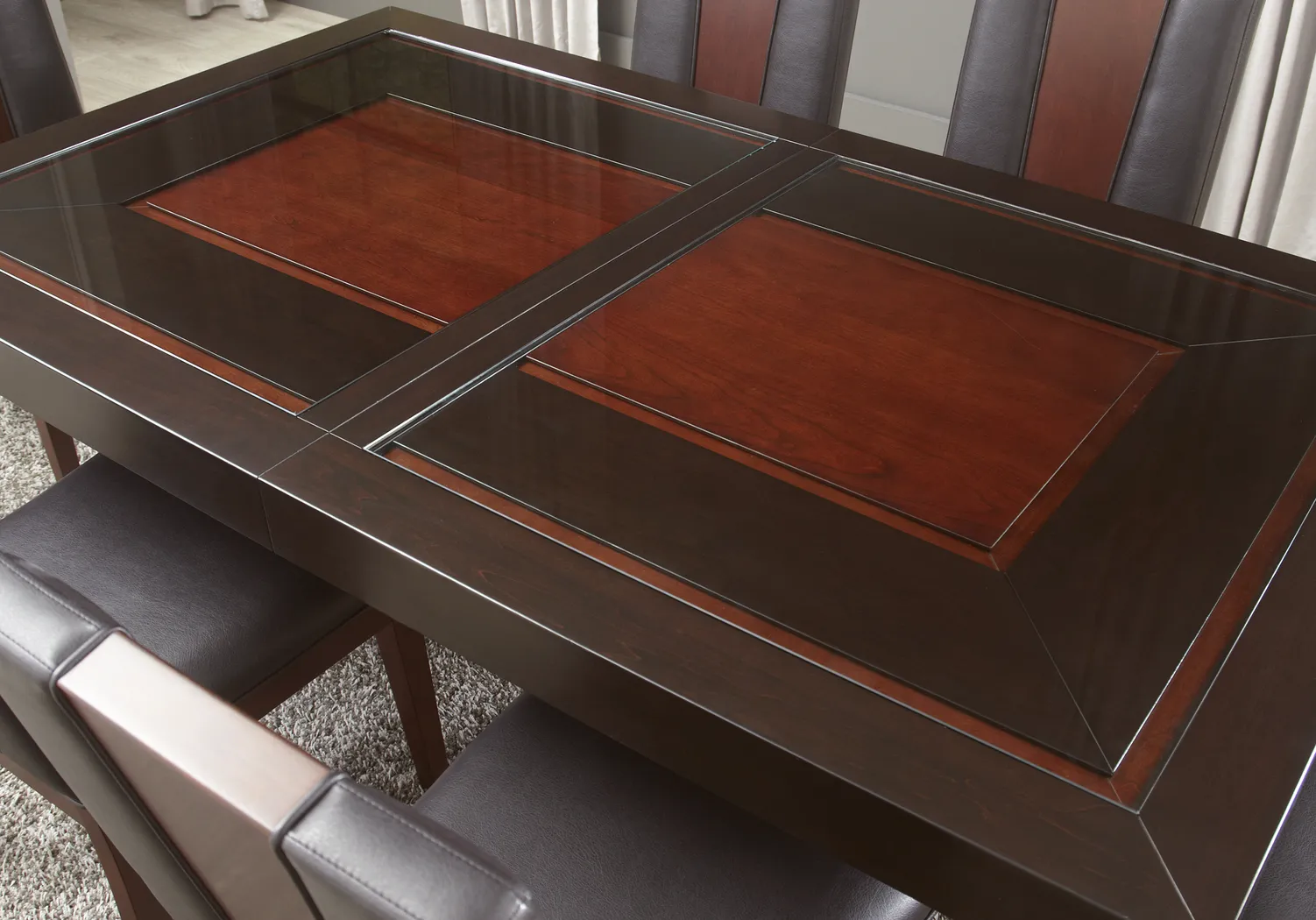 Savona Chocolate 5 Pc Rectangle Dining Room with Wood Back Chairs - Thumbnail - Image 3