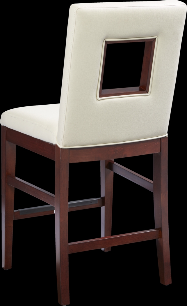 Savona White Upholstered Counter Height Stool - Thumbnail - Image 3