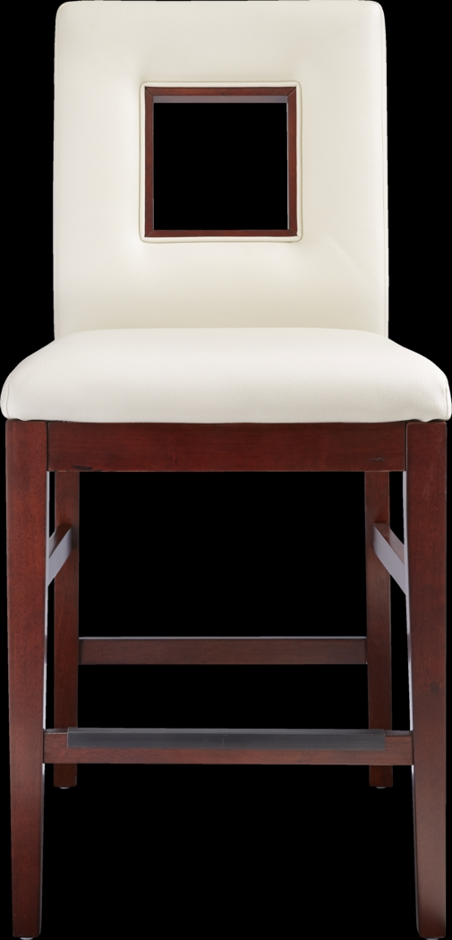 Savona White Upholstered Counter Height Stool - Thumbnail - Image 4