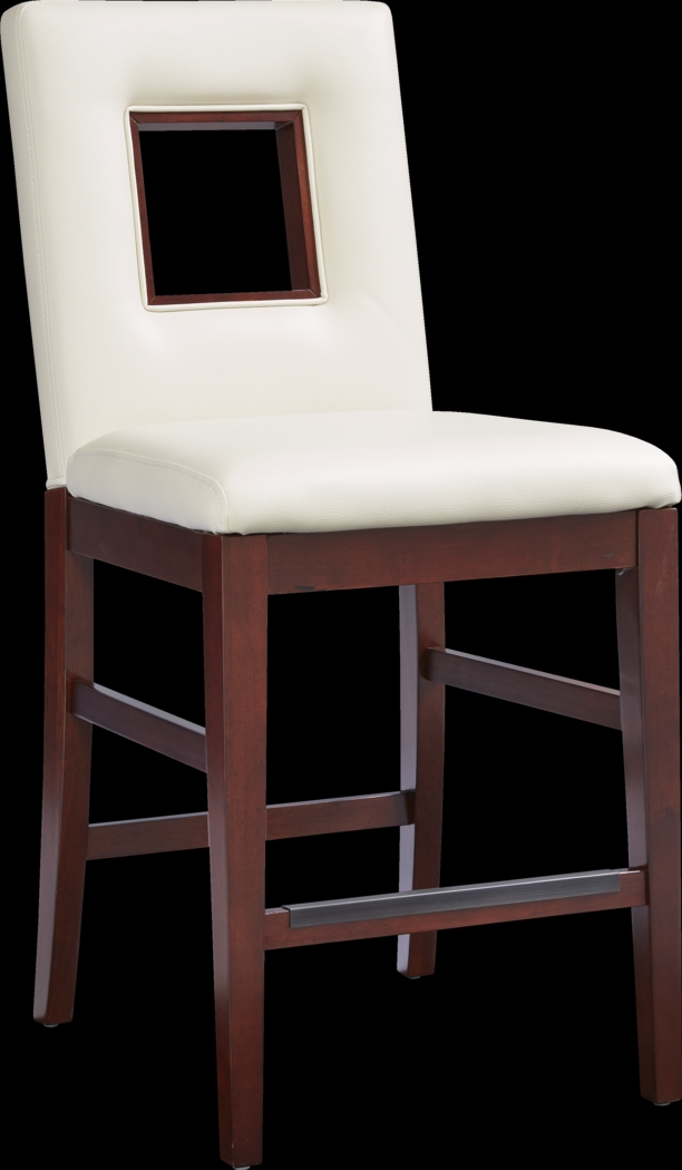 Savona White Upholstered Counter Height Stool - Thumbnail - Image 1