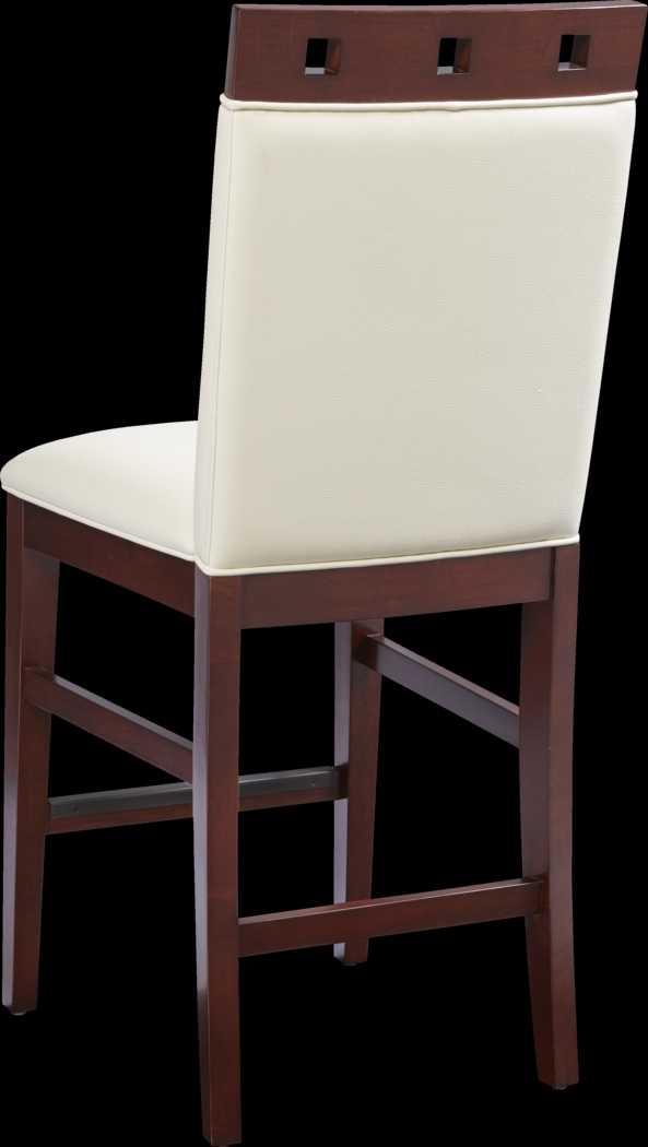 Savona Ivory 5 Pc Counter Height Dining Room with Wood Top Stools - Thumbnail - Image 4