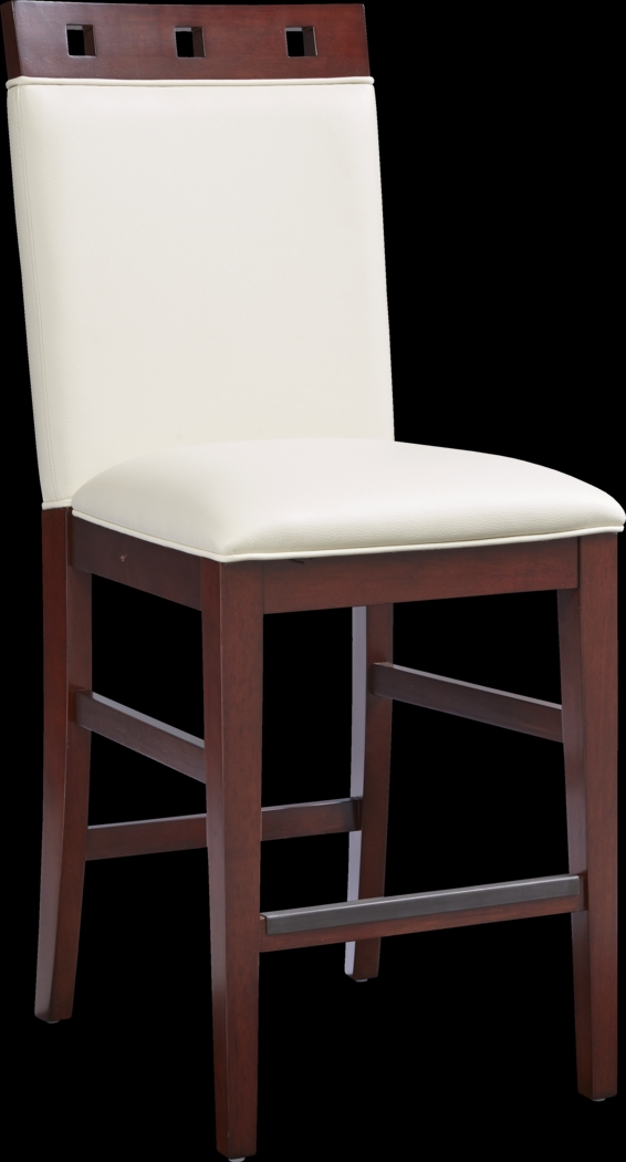 Savona Ivory 5 Pc Counter Height Dining Room with Wood Top Stools - Thumbnail - Image 3