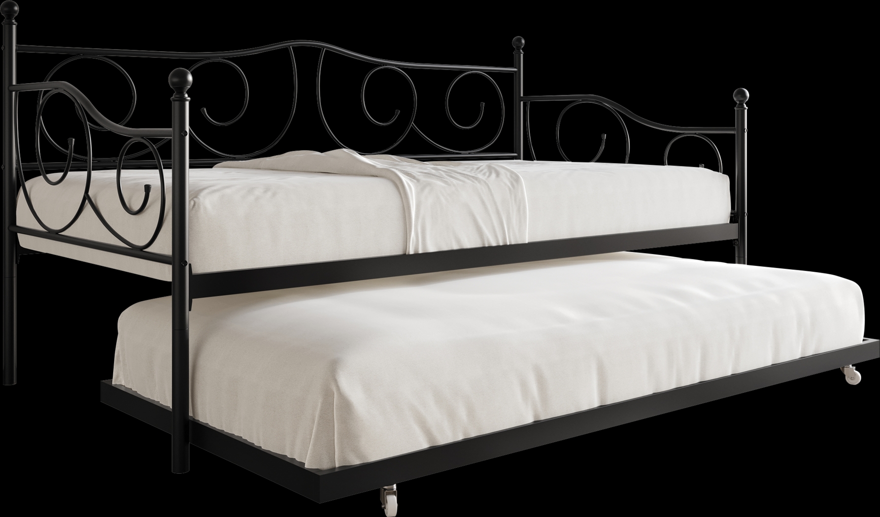Sawwarers Black Daybed With Trundle - Thumbnail - Image 1