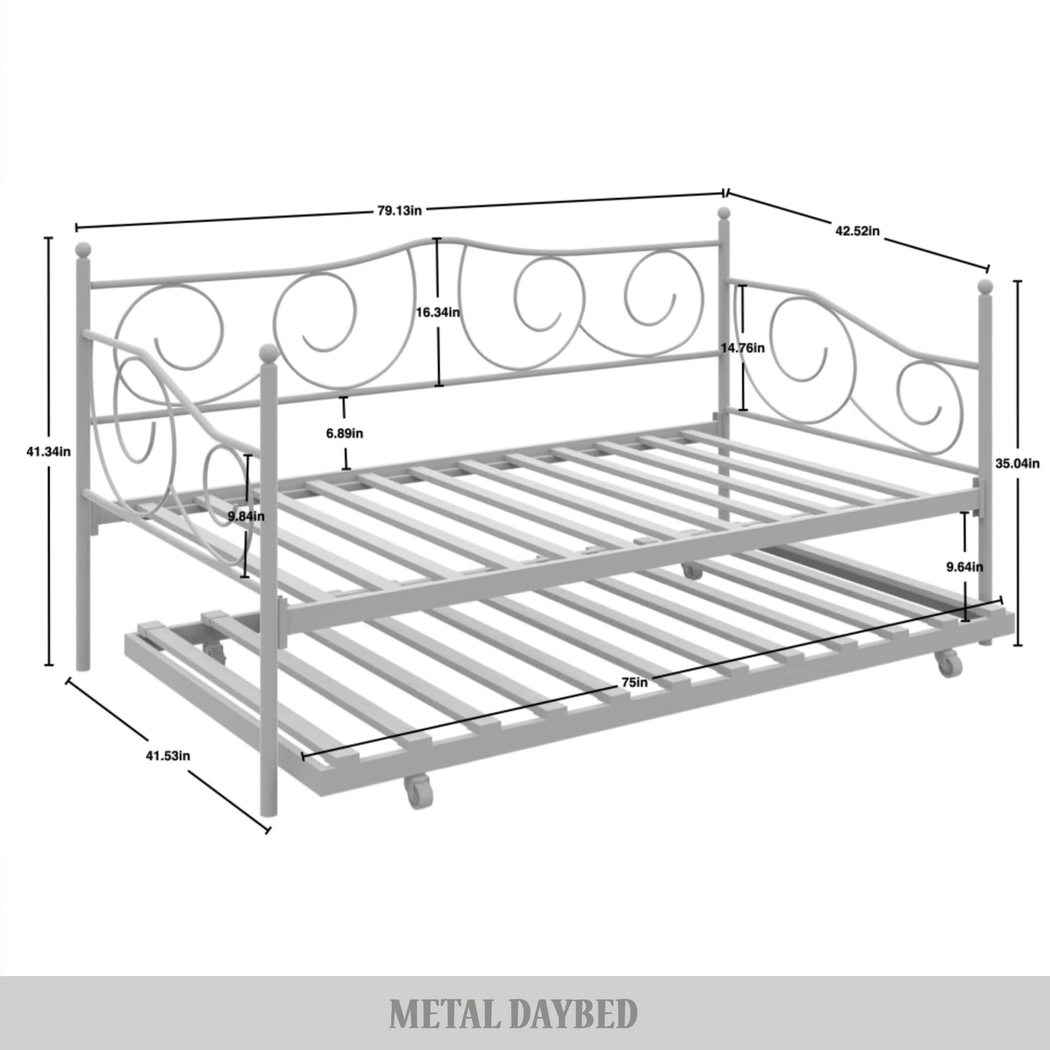 Sawwarers Brown Daybed With Trundle - Thumbnail - Image 7