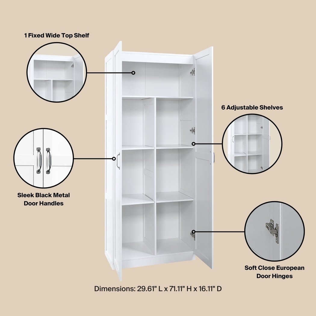 Sawwares I White Storage Cabinet - Thumbnail - Image 8