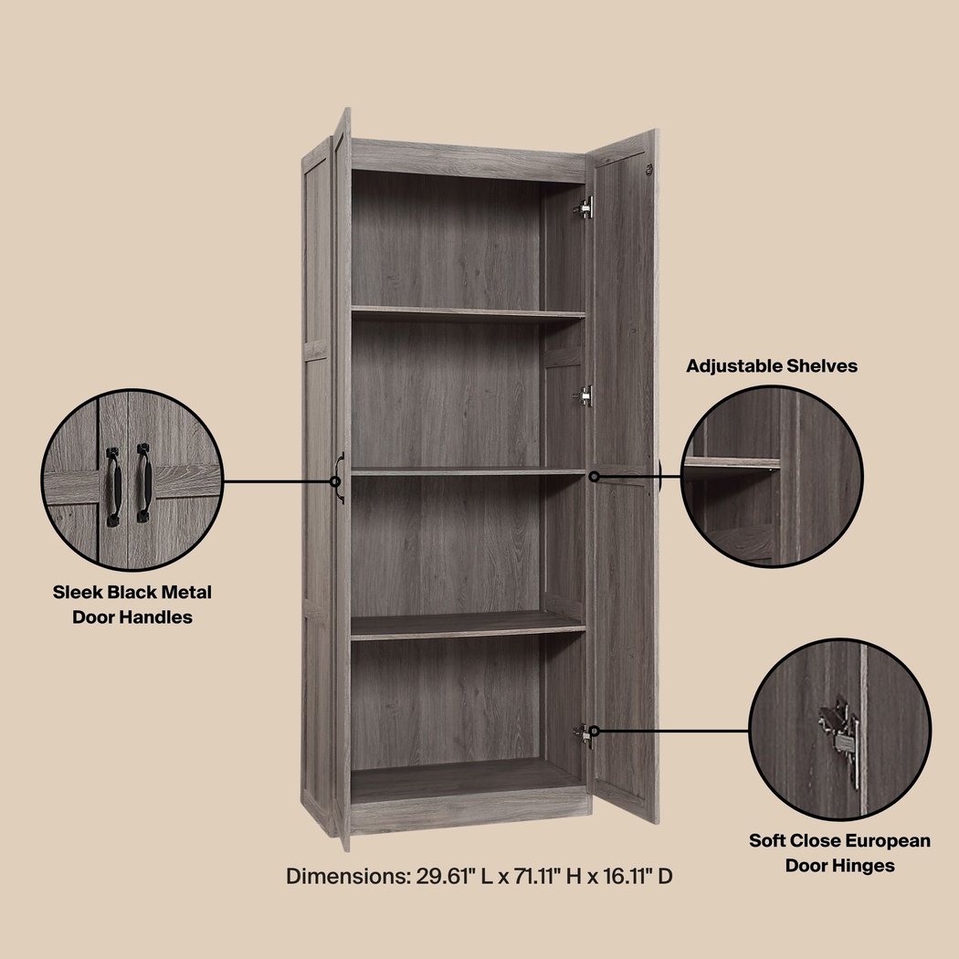 Sawwares II Gray Storage Cabinet - Thumbnail - Image 7