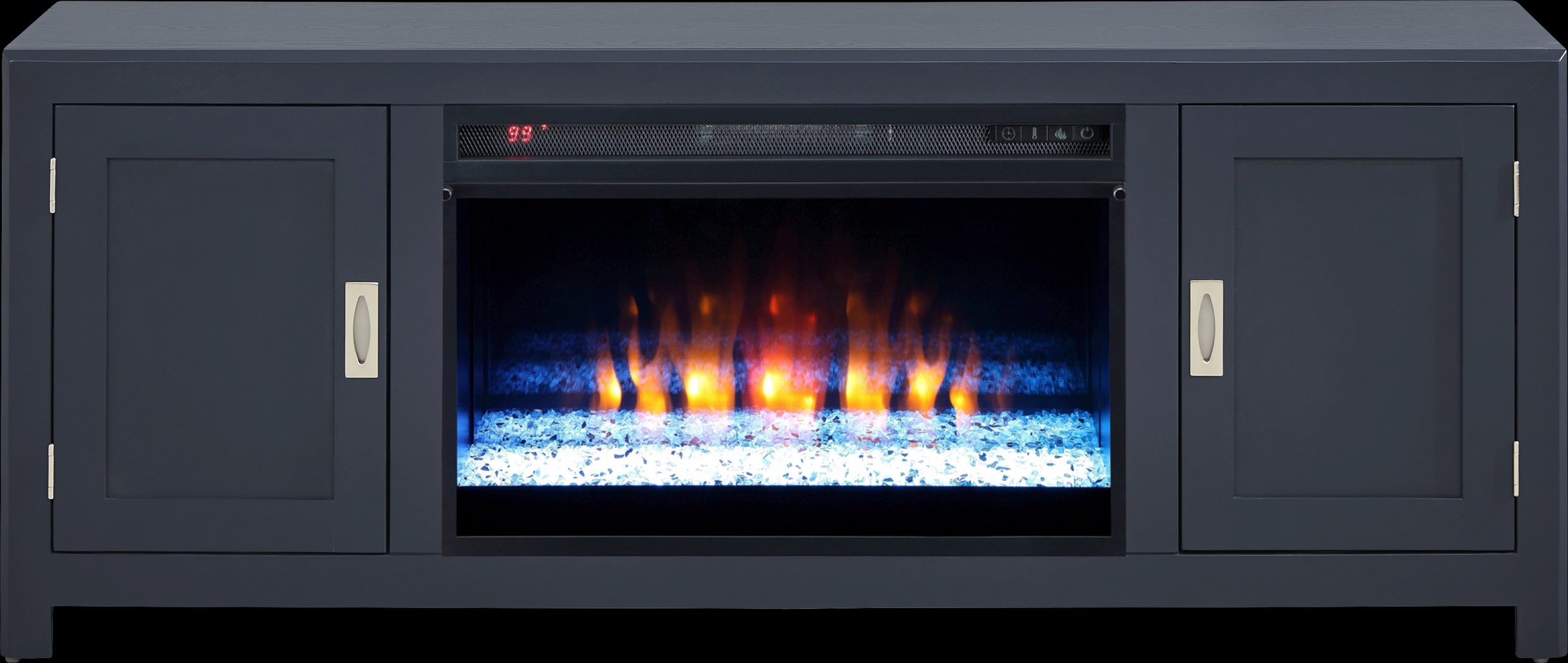 Sawyer Mills Navy 60 in. Console with Electric Fireplace - Thumbnail - Image 1