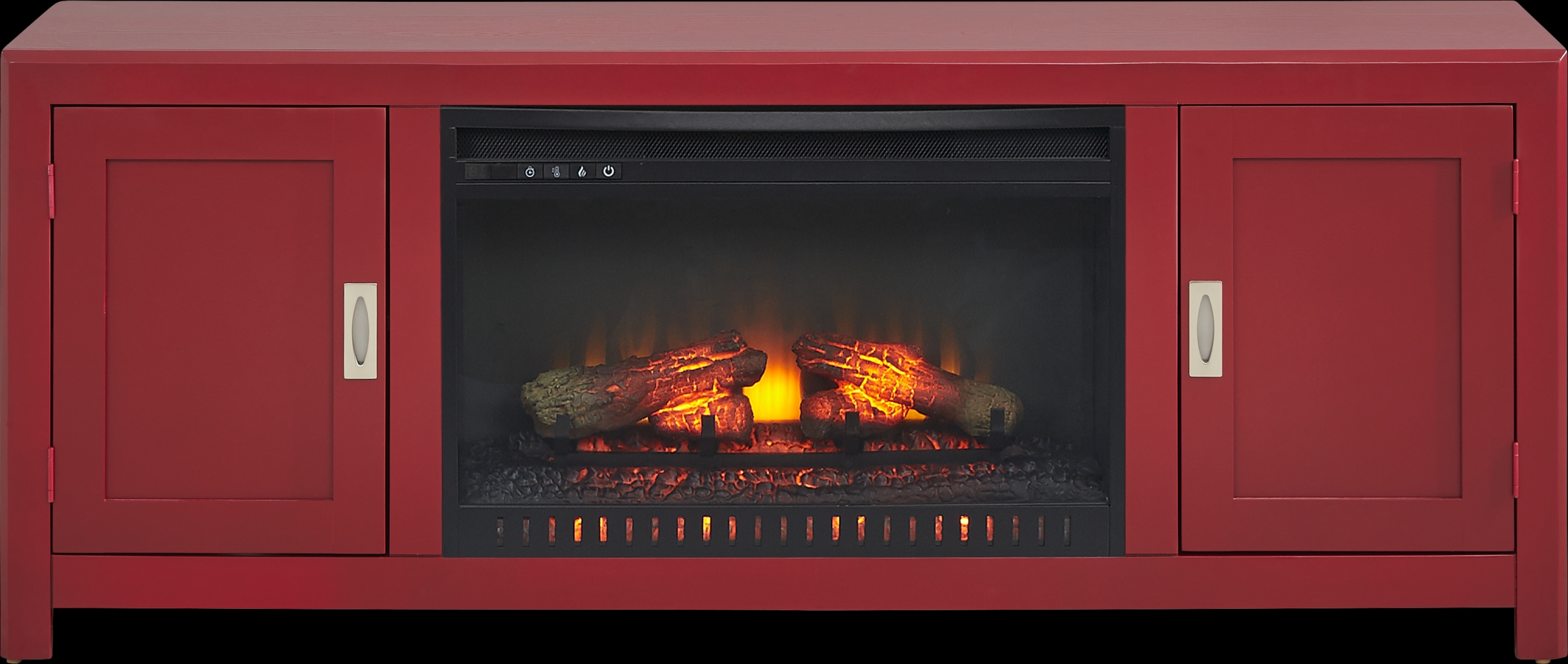 Sawyer Mills Red 60 in. Console with Electric Log Fireplace - Thumbnail - Image 1