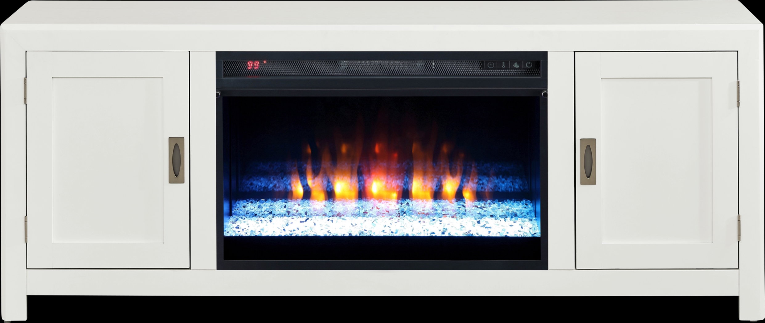 Sawyer Mills White 60 in. Console with Electric Fireplace - Thumbnail - Image 1