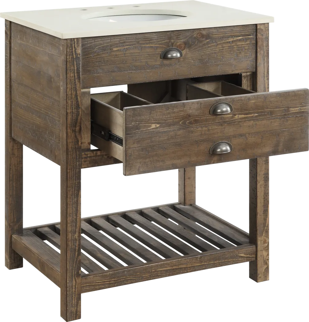 Sayecreek Brown 30 in. Bathroom Vanity - Thumbnail - Image 3