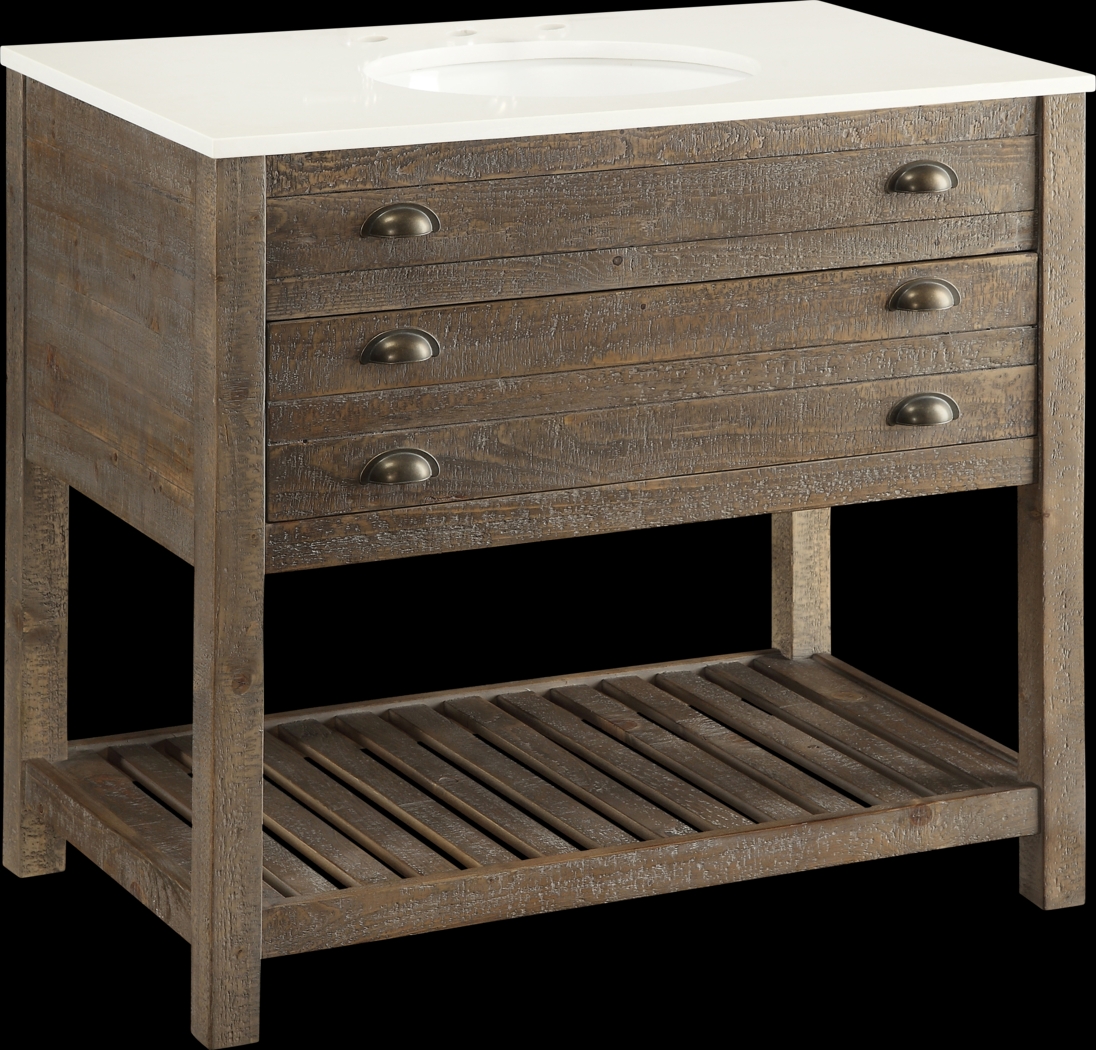 Sayecreek Brown 36 in. Bathroom Vanity - Thumbnail - Image 1