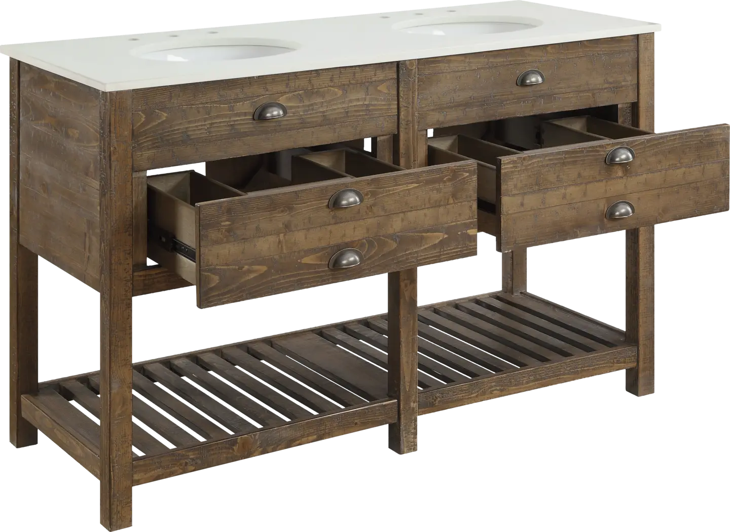 Sayecreek Brown 57 in. Bathroom Vanity - Thumbnail - Image 3