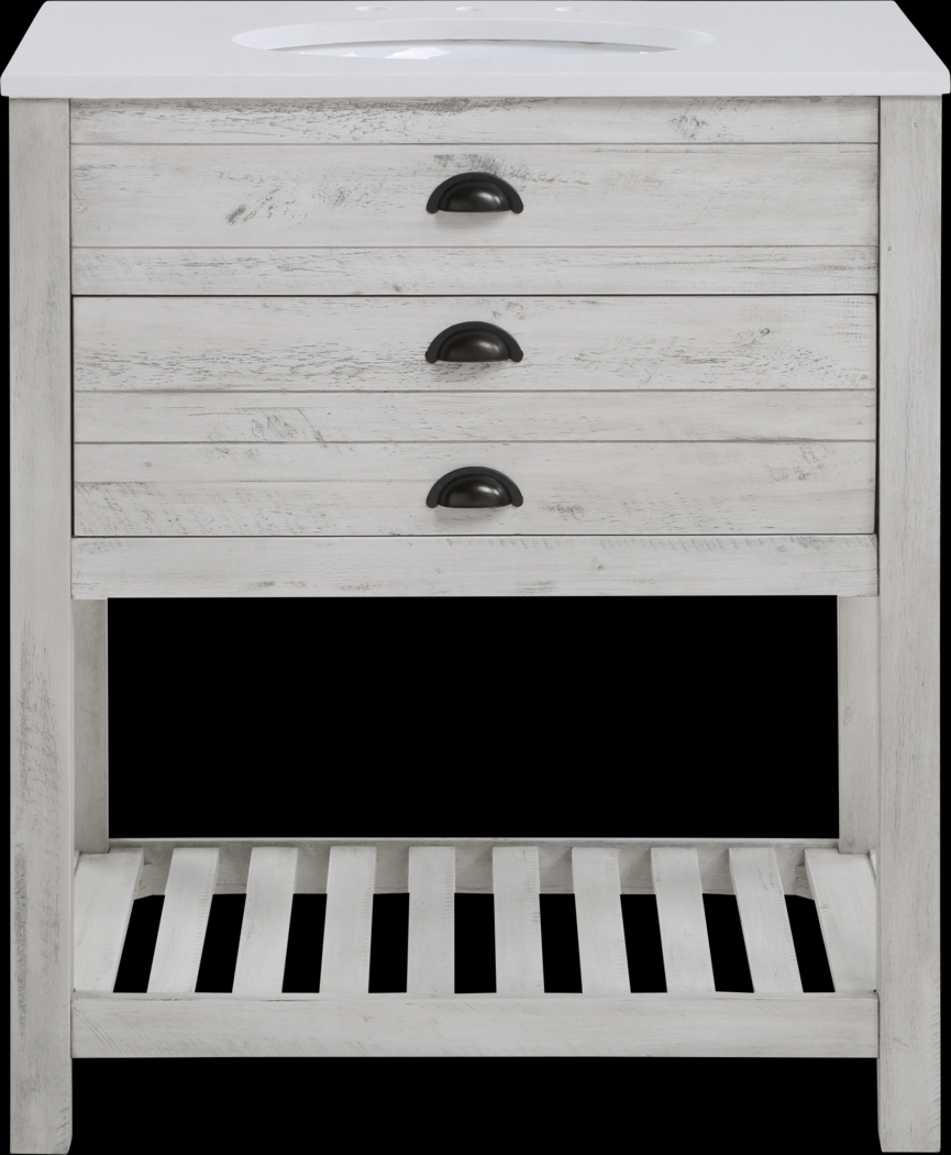 Sayecreek White 30 in. Bathroom Vanity - Thumbnail - Image 2