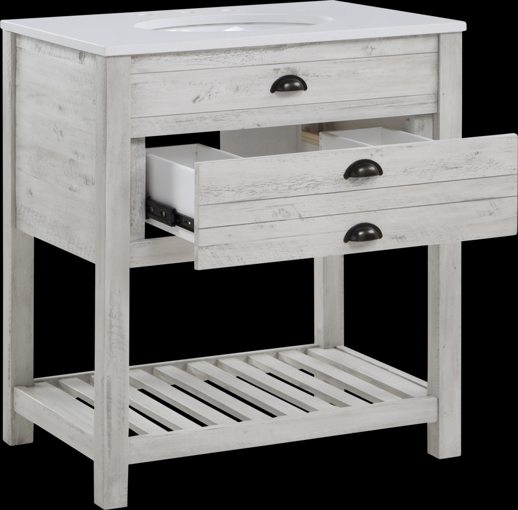 Sayecreek White 30 in. Bathroom Vanity - Thumbnail - Image 3