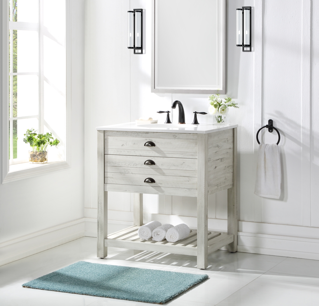 Sayecreek White 30 in. Bathroom Vanity - Thumbnail - Image 6