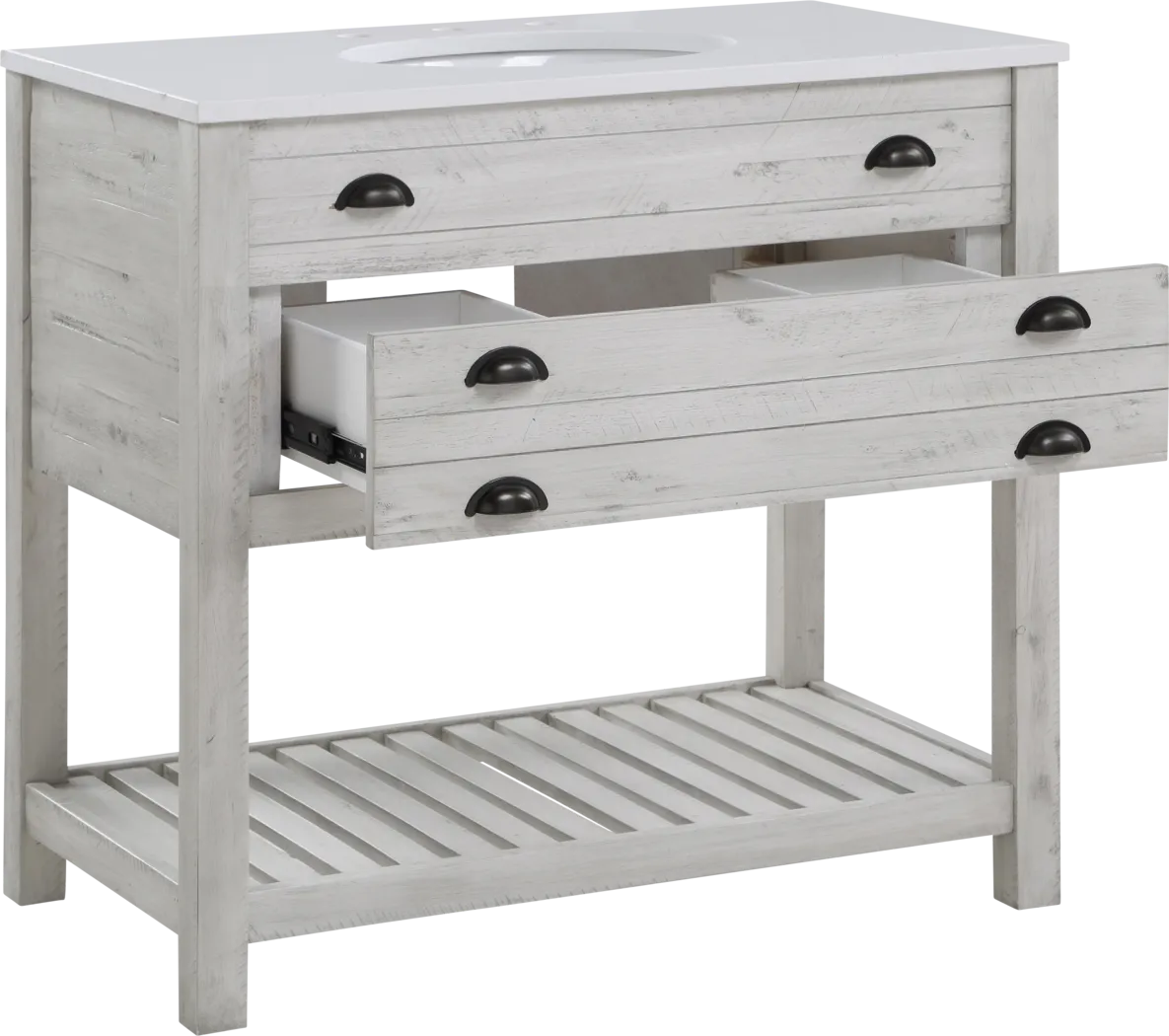 Sayecreek White 36 in. Bathroom Vanity - Thumbnail - Image 3