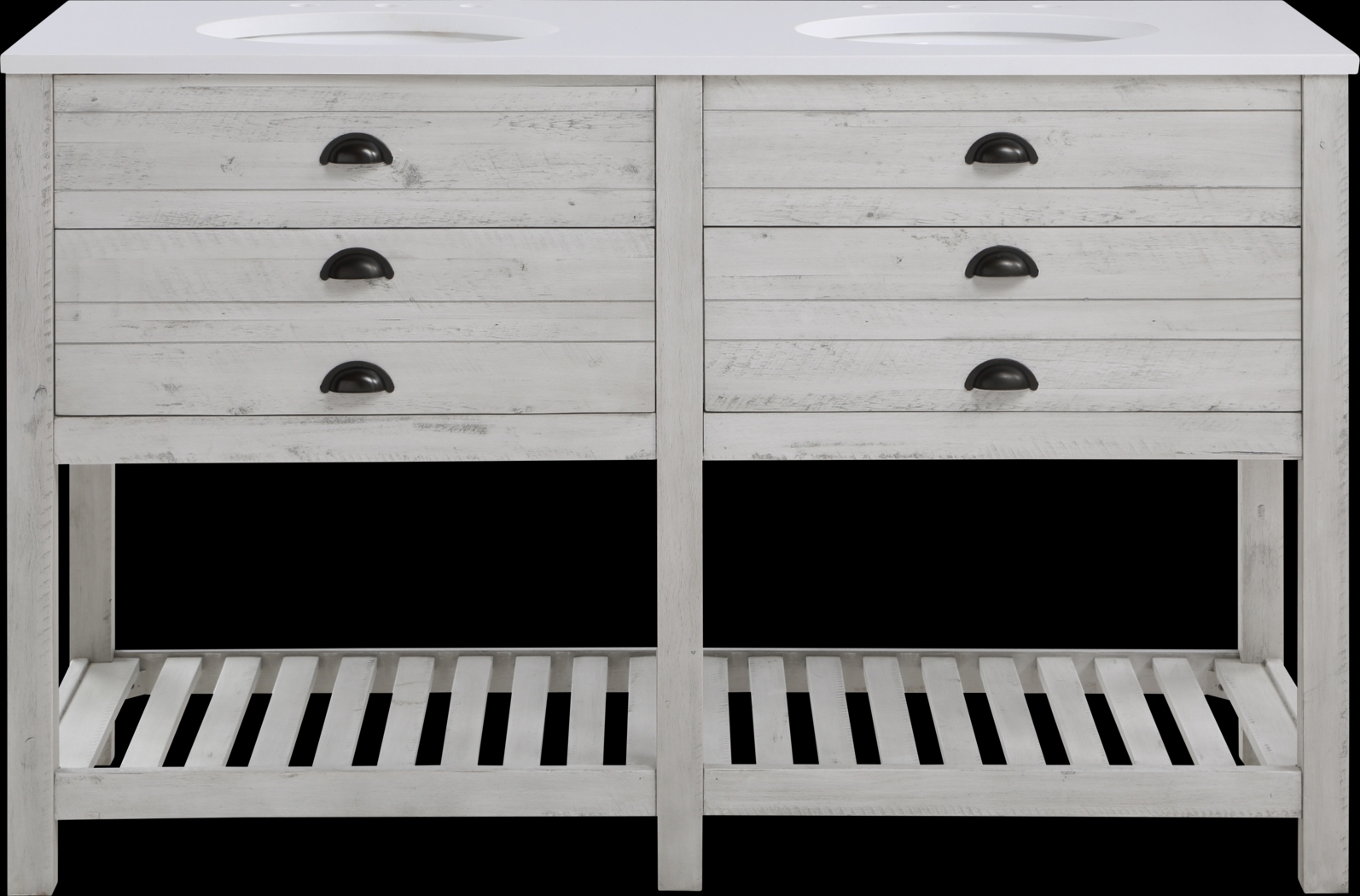 Sayecreek White 57 in. Bathroom Vanity - Thumbnail - Image 2