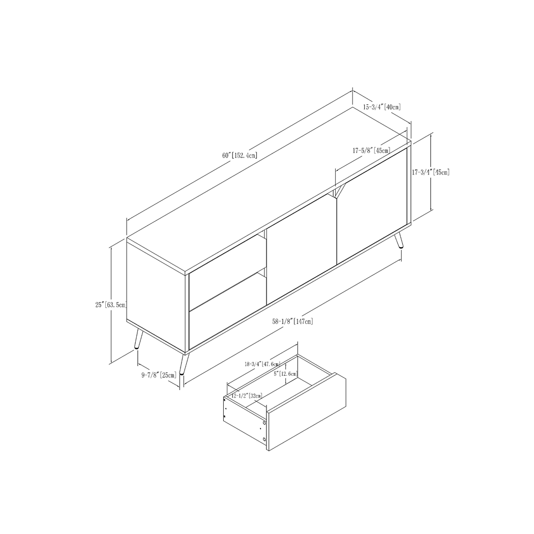 Sayers Walnut 60 in. Console - Thumbnail - Image 5
