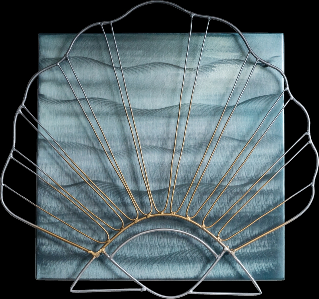 Scallop Shell Blue Outdoor Wall Art - Thumbnail - Image 1