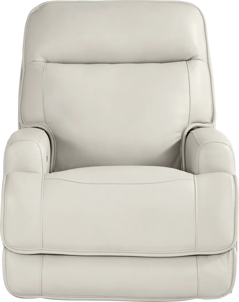 Scarborough Beige Leather Dual Power Recliner - Thumbnail - Image 2