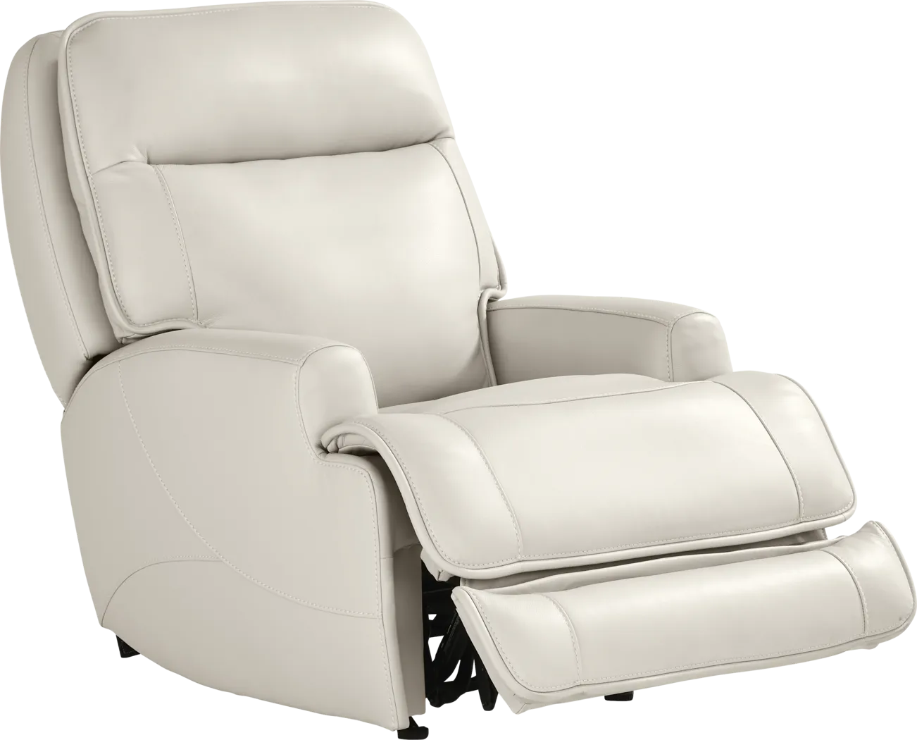 Scarborough Beige Leather Dual Power Recliner - Thumbnail - Image 1