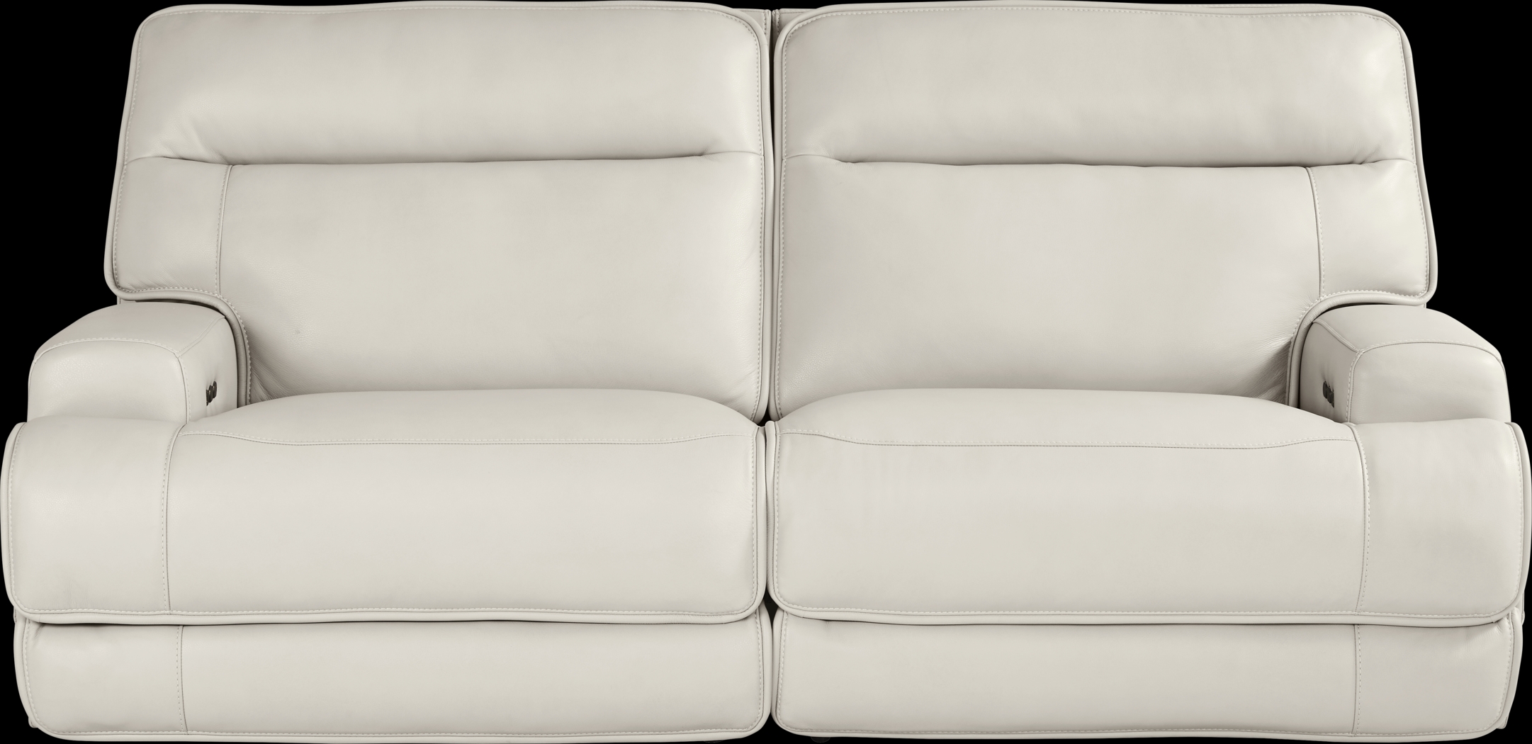 Scarborough Beige Leather Dual Power Reclining Sofa - Thumbnail - Image 2